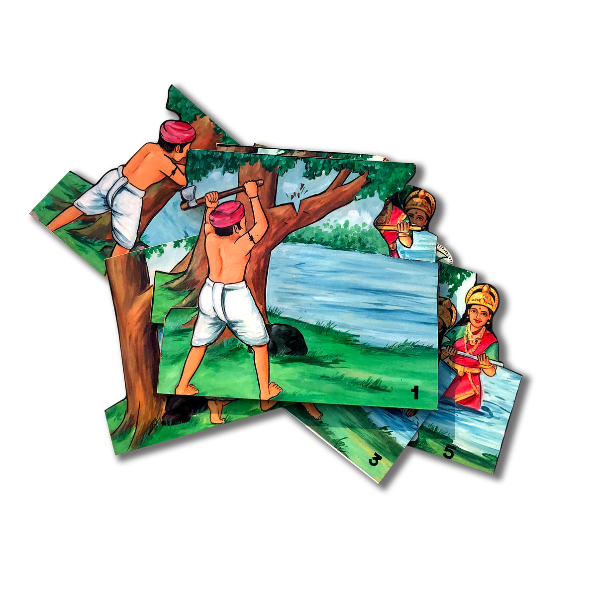 The Woodcutter and the Axe - Flash Card Story Cut-outs