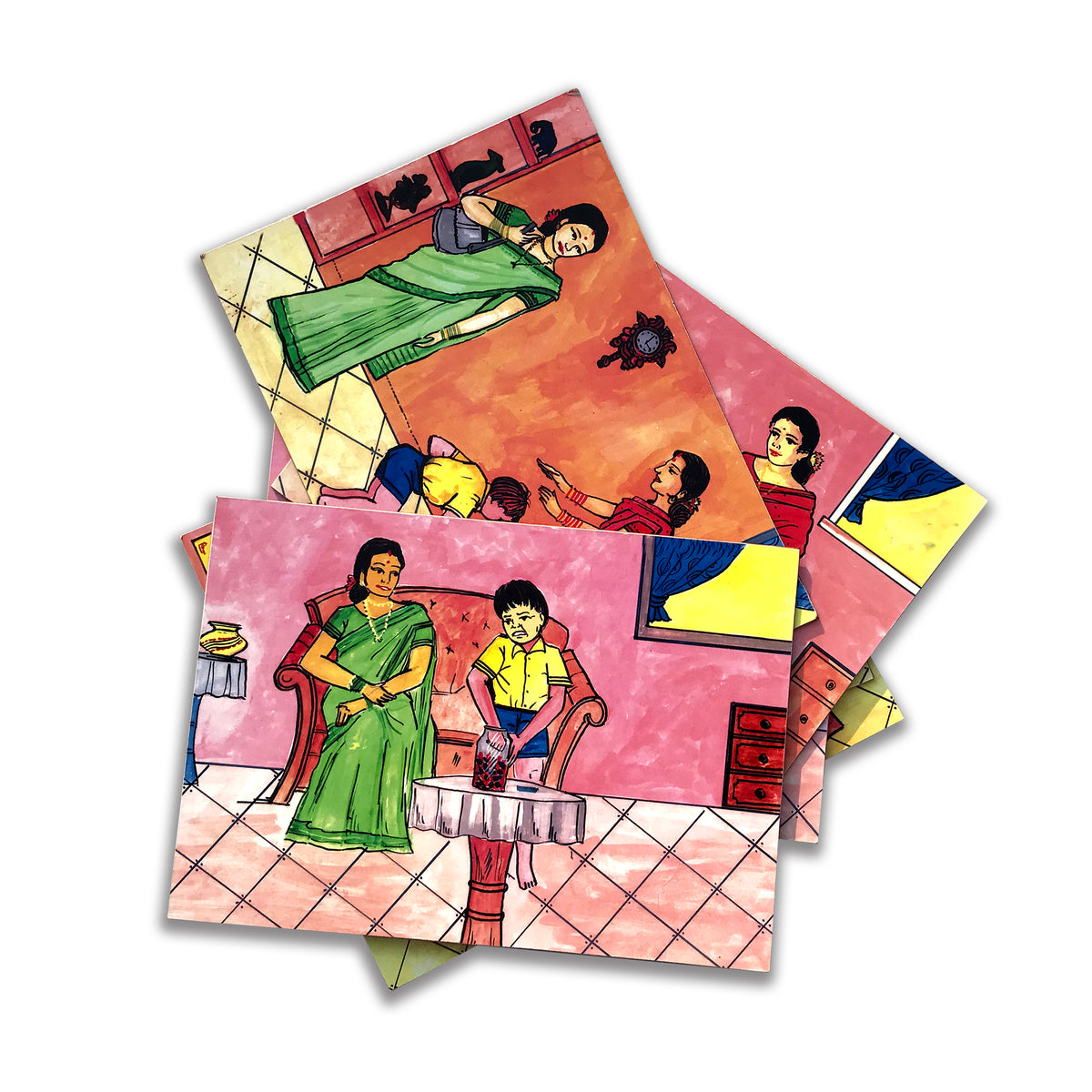 Bunty and the bottle of Toffees - Flash Card Story Cut-outs