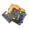 Shyamchi Aai story cut-outs: Shyam's mother bathing him beside the well