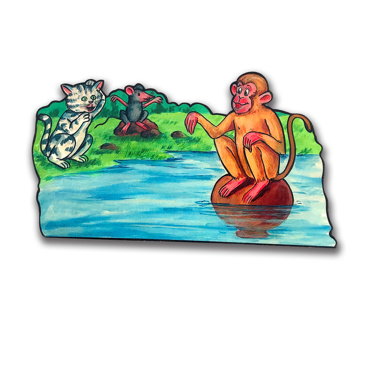 Monkey, Cat and Mouse (Bud Bud Ghagri)  - Flash Card Story Cut-outs